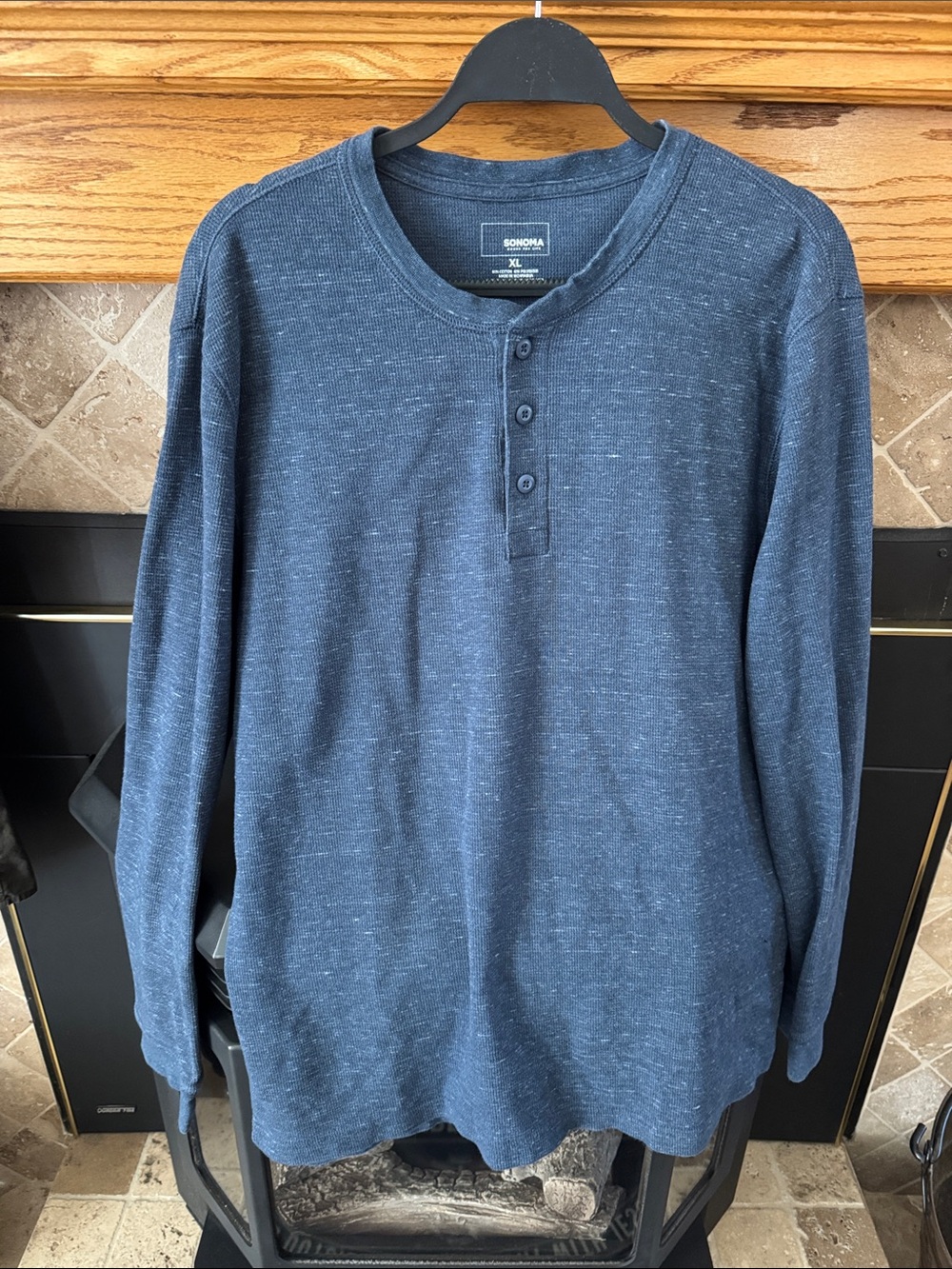 Sonoma Men’s Blue Long-Sleeve Henley Shirt XL